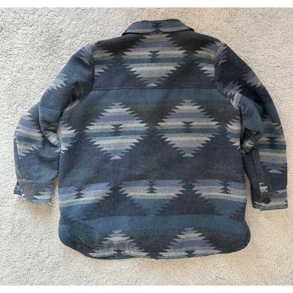 Coldwater Creek Womens Aztec Print Sierra Madras Jacket Size XL Blue Wool Blend - Picture 7 of 16